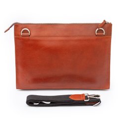 Slim lapptop taske - Cognac