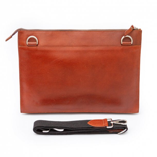 Slim lapptop taske - Cognac