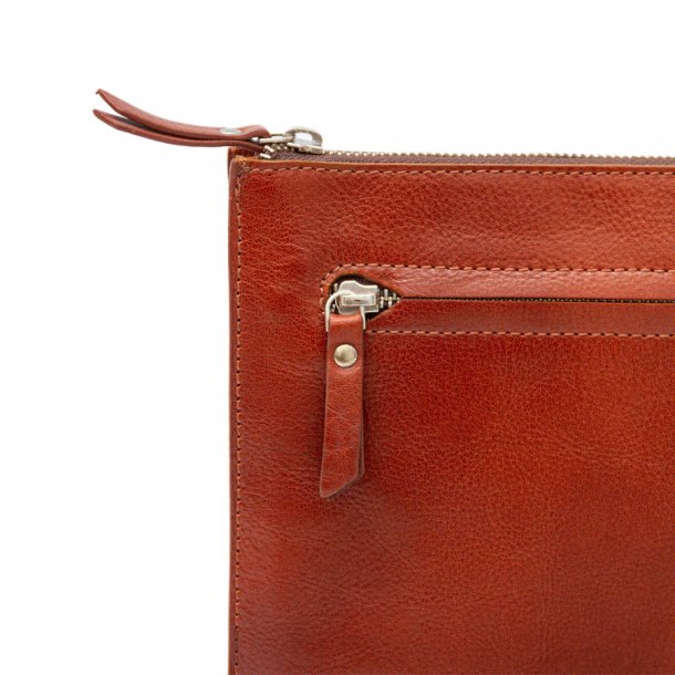 Slim lapptop taske - Cognac