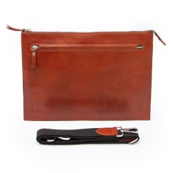 Slim lapptop taske - Cognac