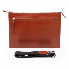 Slim lapptop taske - Cognac