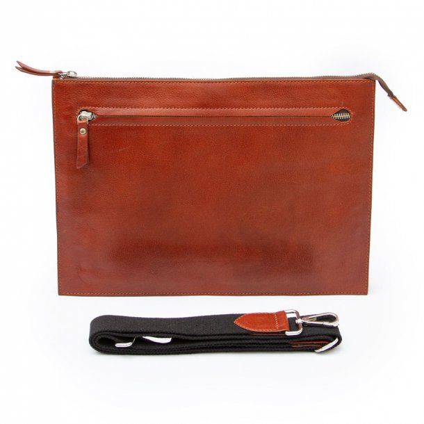 Slim lapptop taske - Cognac